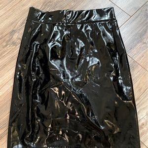 Faux leather black skirt